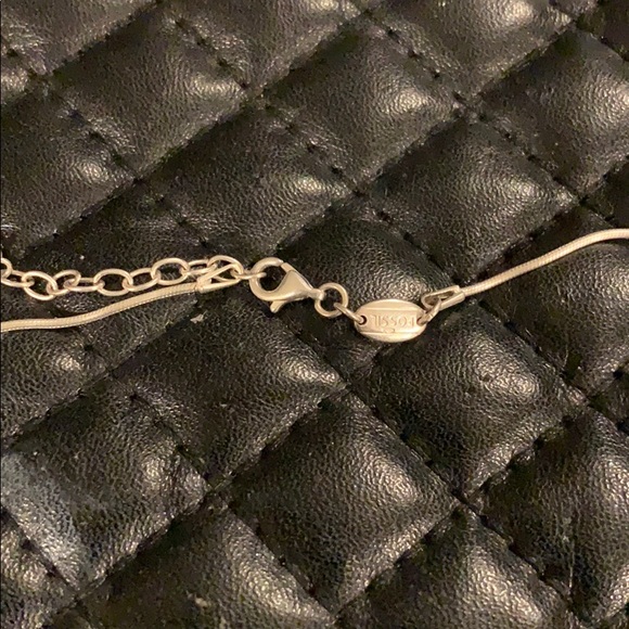 Fossil Elegant Sterling Silver Thunder Cubic Zirconia Diamond Pendent Necklace - Picture 5 of 7